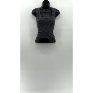 INTIMATELY By FREE PEOPLE Women's Charcoal Gray Floral Textured Cropped Tank SZM